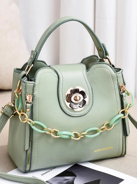 Sling Bag Tas Selempang Bucket Stylish MV805730  4 elj_5730_green_pu_leather_23x11x20_cm_0_6_kg_tali_panjang_dan_tali_rantai_idr_119_000