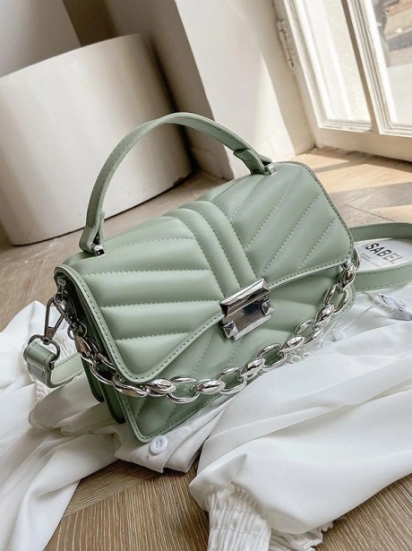 Sling Bag Tas Selempang Handle Stylish MV805738  4 elj_5738_green_pu_leather_22x8x12cm_0_45kg_mendapatkan_tali_panjang_dan_tali_rantai_idr_98_000