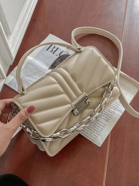 Sling Bag Tas Selempang Handle Stylish MV805738  5 elj_5738_khaki_pu_leather_22x8x12cm_0_45kg_mendapatkan_tali_panjang_dan_tali_rantai_idr_98_000