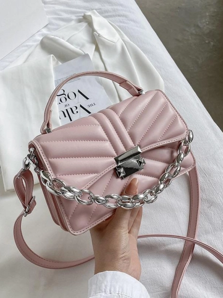 Sling Bag Tas Selempang Handle Stylish MV805738  7 elj_5738_pink_pu_leather_22x8x12cm_0_45kg_mendapatkan_tali_panjang_dan_tali_rantai_idr_98_000