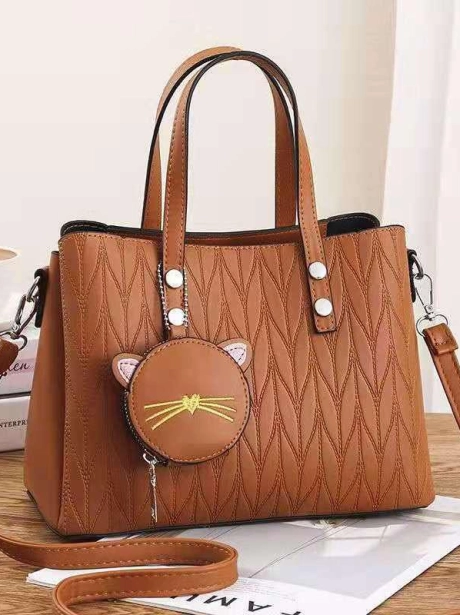 Hand Bag Tas Hand Bag 2IN1 Stylish MV805934  3 elj_5934_brown_pu_leather_28x14x21_cm_0_7_5_kg_mendapatkan_tali_panjang_dan_gantungan_idr_136_000