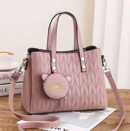 Hand Bag Tas Hand Bag 2IN1 Stylish MV805934  elj 5934 pink pu leather 28x14x21 cm 0 7 5 kg mendapatkan tali panjang dan gantungan idr 136 000