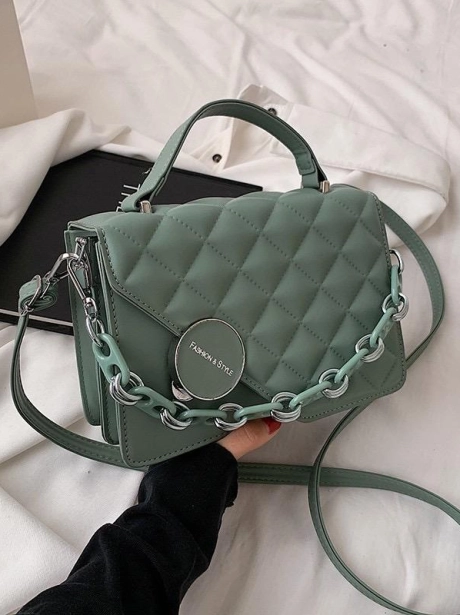 Sling Bag Tas Selempang Handle Stylish MV601446  8 sale_elj_5090_green_pu_leather_23x9x15cm_0_5kg_mendapatkan_tali_panjang_dan_tali_rantai_idr_90_000