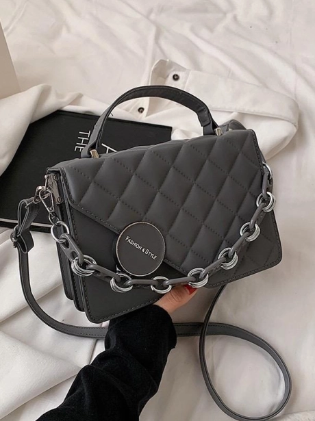 Sling Bag Tas Selempang Handle Stylish MV601446  9 sale_elj_5090_grey_pu_leather_23x9x15cm_0_5kg_mendapatkan_tali_panjang_dan_tali_rantai_idr_90_000