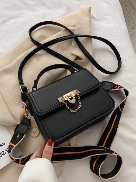 Sling Bag Tas Selempang Stylish 2 model tali MV805416  4 sale_elj_5416_black_pu_leather_20x8x15cm_0_55kg_mendapatkan_2_tali_panjang_idr_85_000