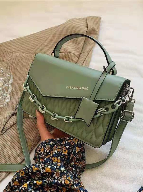 Sling Bag Tas Selempang Handle Stylish MV805514  3 sale_elj_5514_green_pu_leather_22x7x15cm_0_5kg_mendapatkan_tali_panjang_dan_tali_rantai_idr_85_000