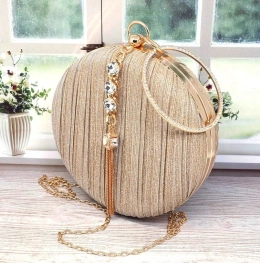 Hand Bag Clutch Pesta Wanita Bulat Talpan Rantai MV111956  ~item/2022/8/5/28f026b29528515e5aa99cd1baa81f97